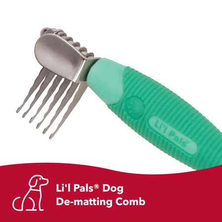 Coastal Pet Li'L Pals Stainless Steel De-Matting Comb - Easy-Grip Handle For Pet Grooming Small Dogs