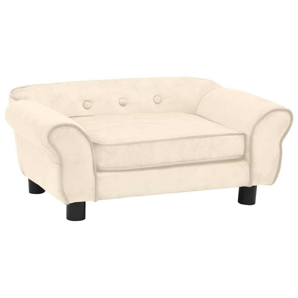 vidaXL Dog Sofa Cream 28.3x17.7x11.8 Plush