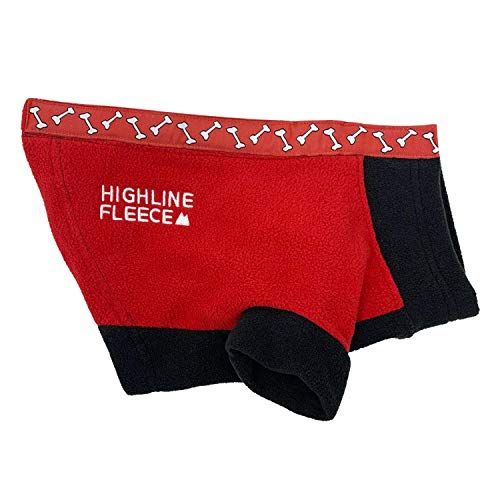 Doggie Design Highline Fleece Dog Coat Red And Black Rolling Bones (Size 10)