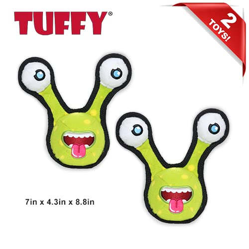Tuffy - World'S Tuffest Soft Dog Toy - Alien Ball Green-2Eyes - Squeakers - Multiple Layers. Made Durable, Strong & Tough. Inter