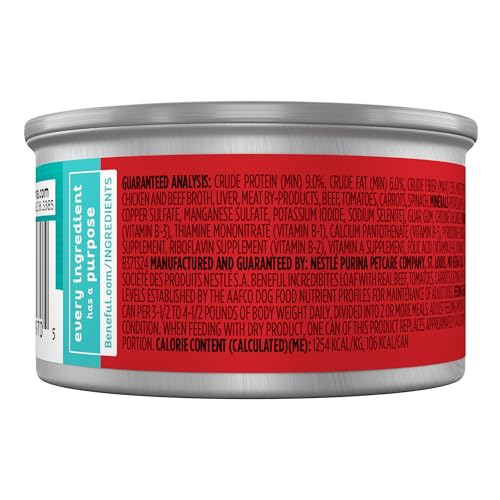 Purina Beneful Small Breed Wet Dog Food, Incredibites Loaf With Real Beef Recipe - (Pack of 12) 3 oz. Cans