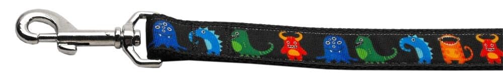 Pet Dog and Cat Nylon Collar or Leash, "Black Monsters" 5/8" w x 4 ft. leash