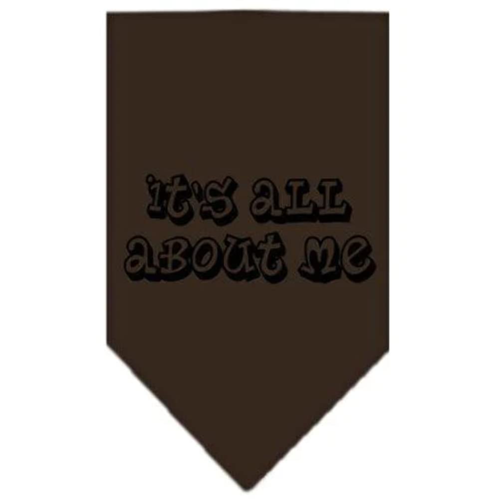 Pet and Dog Bandana Screen Printed, "It's All About Me" Light Pink Large
