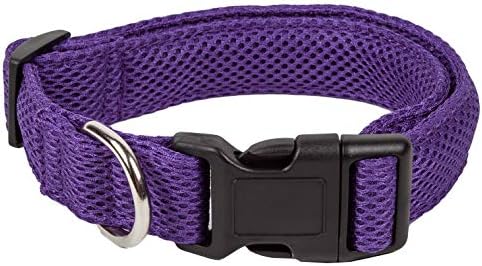Pet Life  Aero Mesh 360 Degree Dual Sided Comfortable And Breathable Adjustable Mesh Dog Collar, Purple  Small