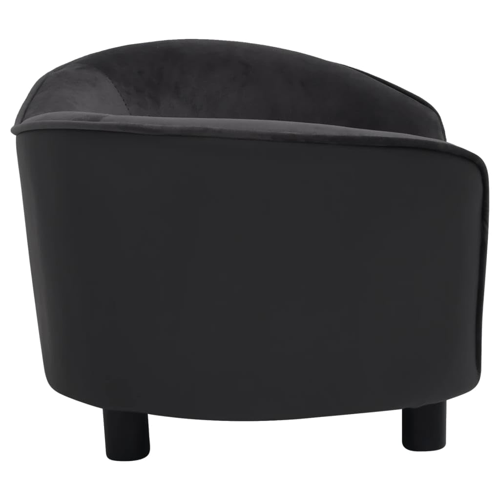 Vidaxl Dog Sofa Black 27.2'X19.3'X15.7' Plush And Faux Leather