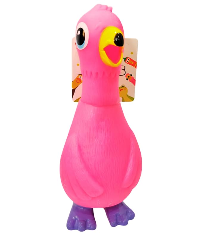 Bohobark Dog Toy Made Of Natural Latex Rubber  Squeaky, Durable, And Safe For Teething Dogs Pink