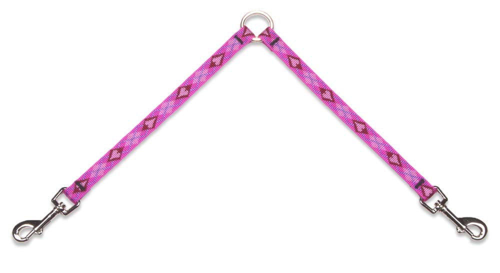 Coupler for Walking Two Small Dogs Together, 1/2'' Wide Puppy Love Design by Lupine, 18'' Long