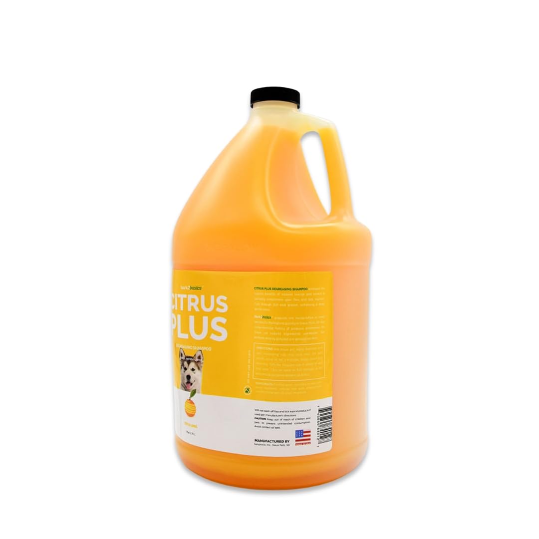 Bark2Basics Citrus Plus Dog Shampoo, 1 Gallon | D-Limonene, All Natural, Cuts Through Dirt And Grease, Professional, Compliments