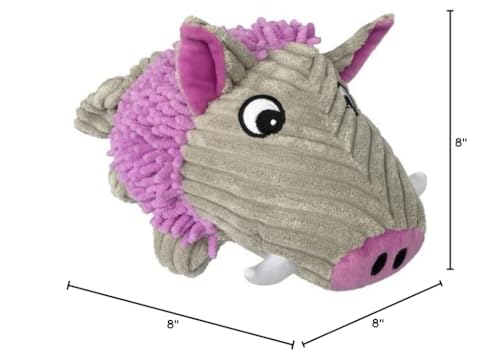 Durable Dog Plush Pastel Pals Toys with Squeakers and Crinkle in Multi-Size by Petlou New Desgin (Purple, 8 Pastel Pals Warthog)