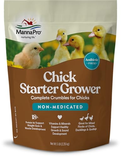 Manna Pro Non-Medicated Starter Crumble Feed for Chicks & Ducklings|Formulated with Vitamins & Minerals|5 Pounds