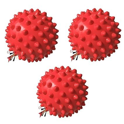 Squeaky Pet Dog Ball Toys, Spiky Chew Dog Toys, Chewing Spikey Toy NonToxic Puppy Tooth Cleaning Balls, Throwing and Training P