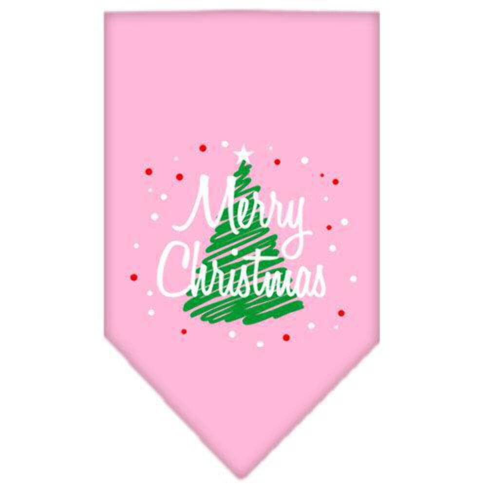Mirage Pet Products Scribble Merry Christmas Screen Print Bandana for Pets, Small, Black