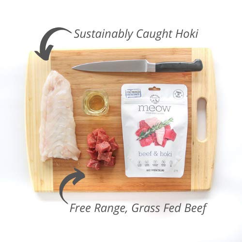The New Zealand Natural Pet Food Co Meow Freeze Dried Cat Food - Beef & Hoki Recipe, High Protein, Meals & Toppers, Dry Cat Food