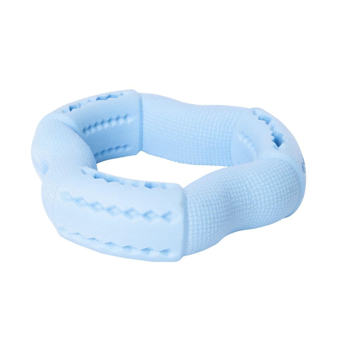 Pet Fun Pet Dog 3 Way Teether Chew Tug Toy For Dogs, Cats, Puppies & Aggressive Chewers | Rubber Treat Food Dispensing For Molar