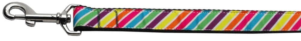 Pet Dog & Cat Nylon Collar or Leash, "Striped Rainbow" 5/8" w x 6 ft. leash