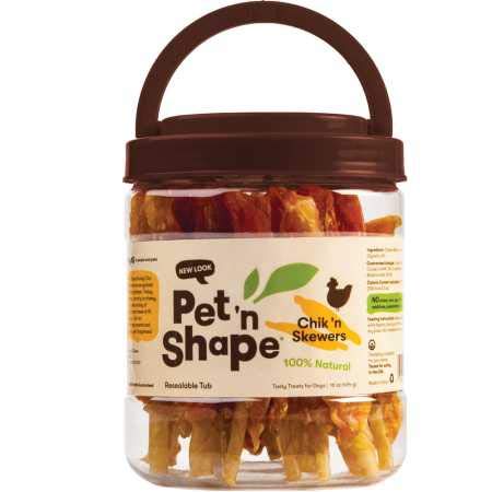 Pet n Shape Chik n Skewers - Chicken Wrapped Rawhide Chew Dog Treats - 1 Pound