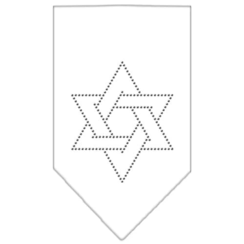 Mirage Pet Products Star of David Rhinestone Bandana, Small, White