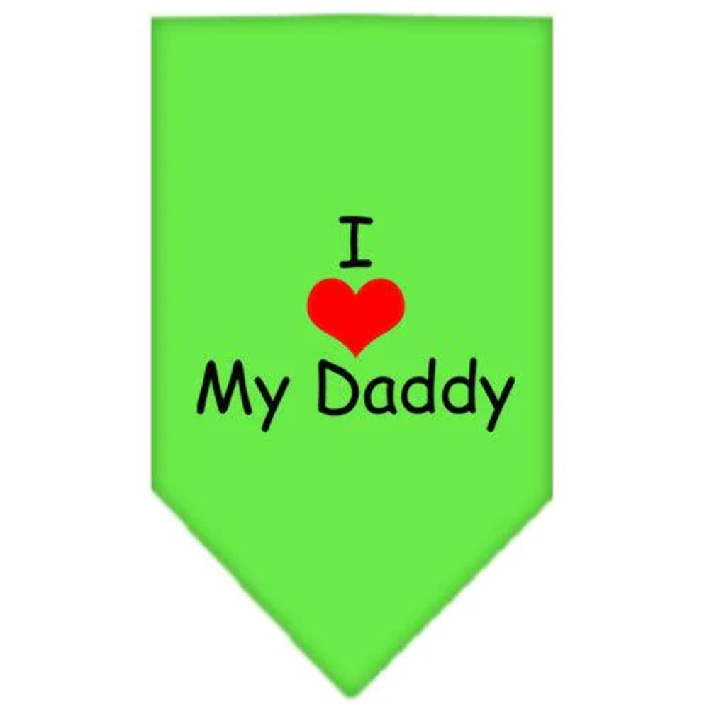 Mirage Pet Products I Heart My Daddy Screen Print Bandana for Pets, Large, Lime Green