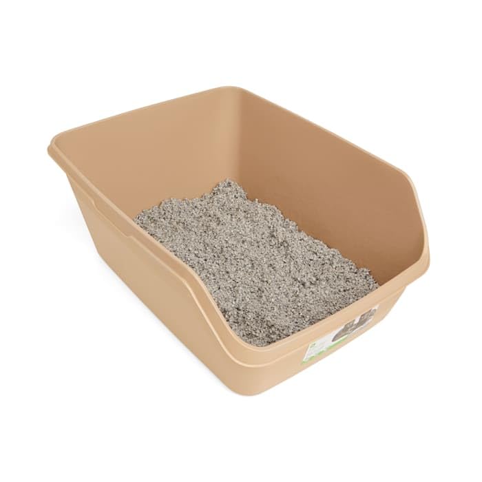 SO PHRESH High-Back Litter Box, Tan, X-Large, 24" L x 18" W x 10" H, Durable Resin Design