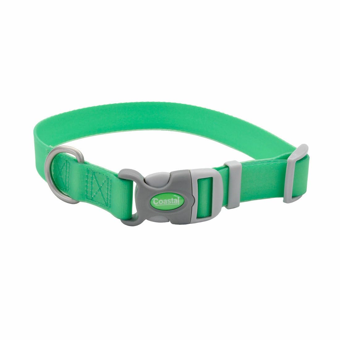 Coastal Pet - Pro Adjustable Waterproof Dog Collar With Waterproof Coated Webbing - Lime Green - 3/4    X 10''-14   