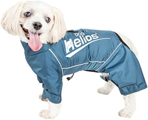 Dog Helios  Hurricanine Waterproof And Reflective Full Body Dog Coat Jacket W/ Heat Reflective Technology, Blue  Xsmall