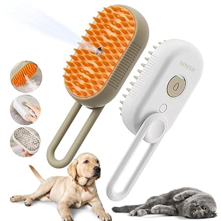 Jiarka Steam Brush For Dog Cat Steam Brush 3 In 1 Water Brush For Dogs Silicone Massage Dog Comb Electric Multifunctional Water 