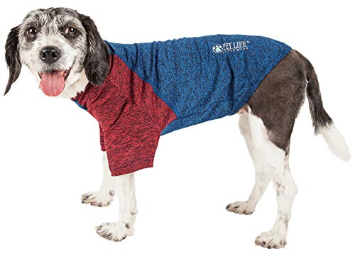 Pet Life Active Hybreed 4-Way Stretch Two-Toned Performance Dog T-Shirt, Medium, Blue