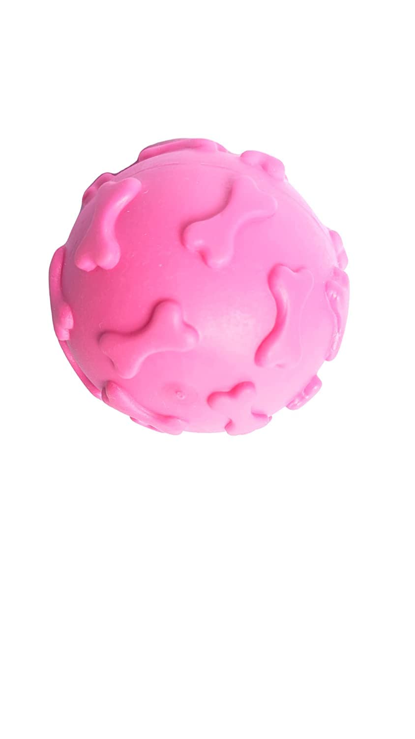Psk Pet Mart Musical Rubber Squeeze Ball With Spikes For Dogs(Pink)