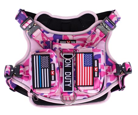 Boss Dog Tactical Harness, Pink Camo, Small
