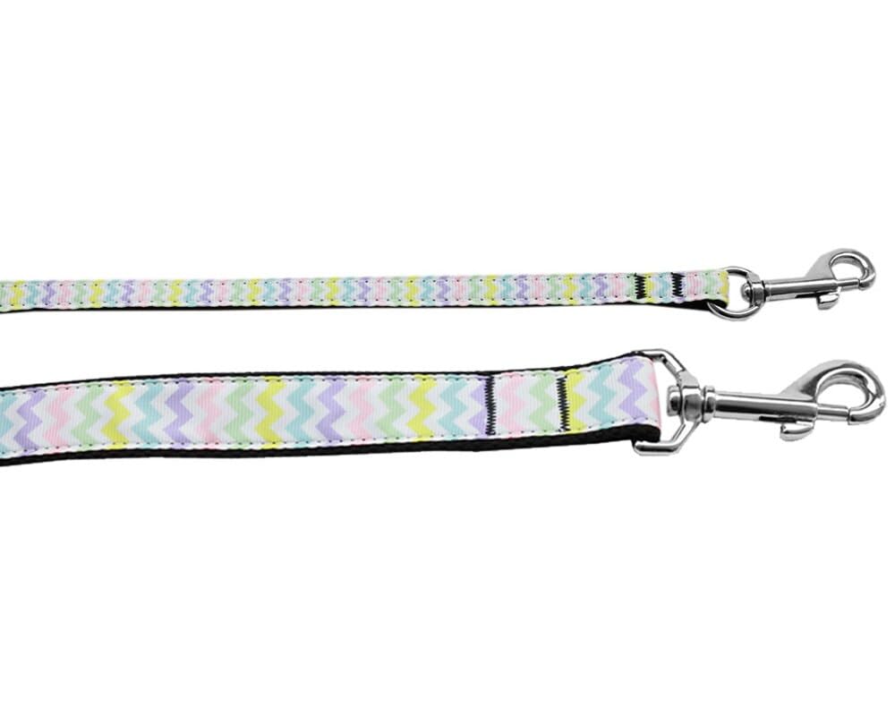Pet Dog & Cat Nylon Collar or Leash, "Spring Chevron" 5/8" w x 6 ft. leash