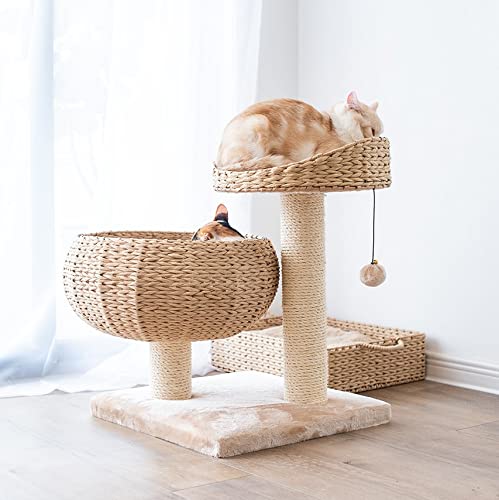Petpals Paper Rope Natural Bowl Shaped With Perch Cat Tree