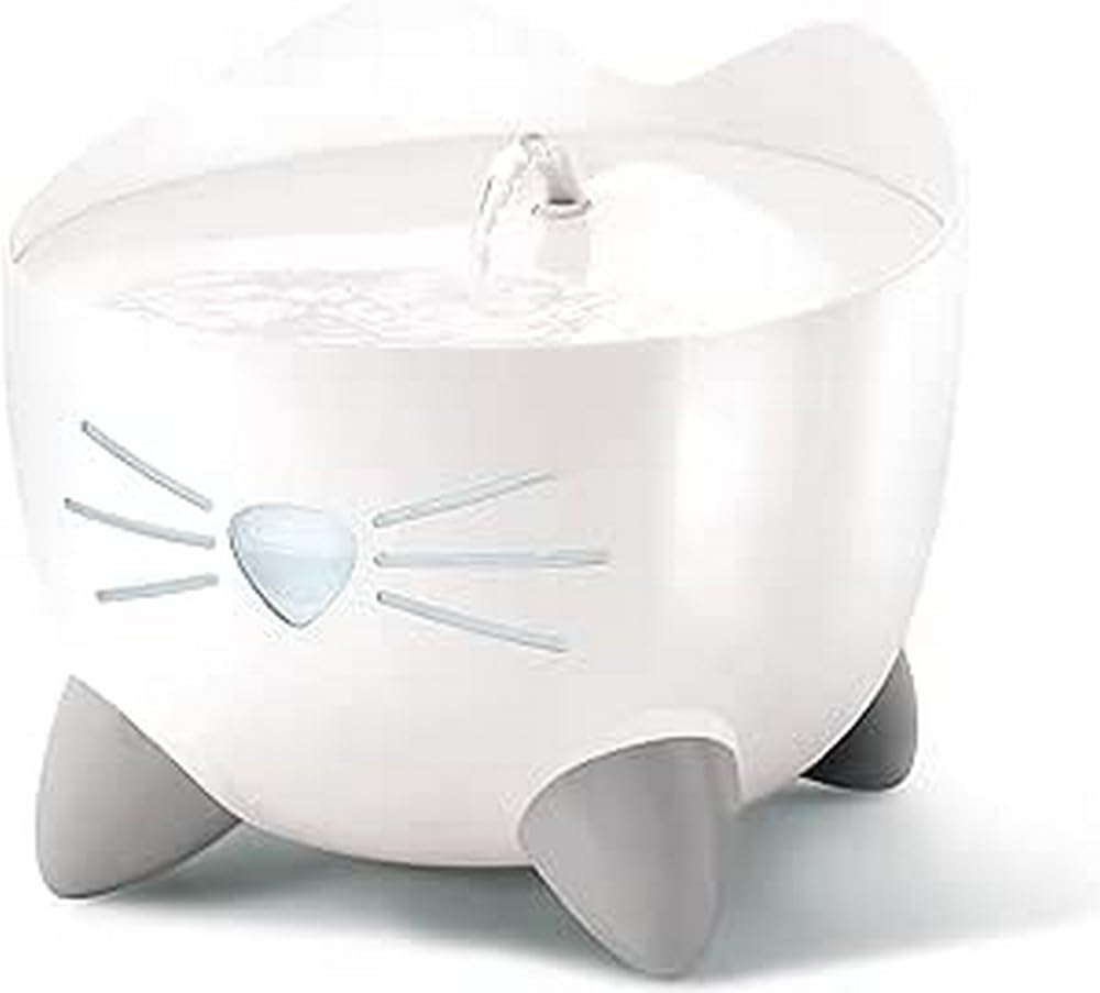 Catit Pixi Drinking Fountain - Cat Water Fountain With Triple Filter And Ergonomic Drinking Options, White