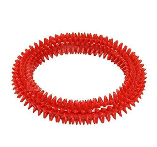 Rvpaws Rubber Dental Puppy Teething Spike Ring Chew Toy, Colour May Vary