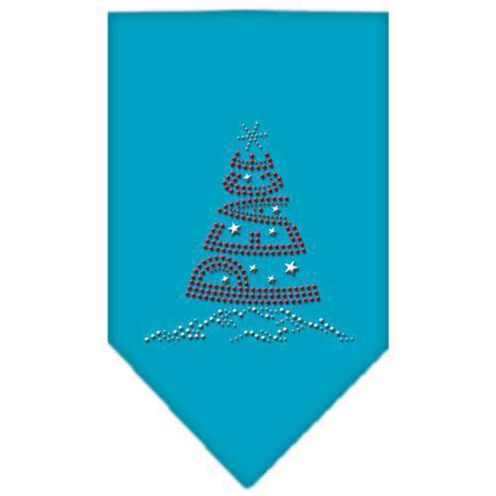 Mirage Pet Products Peace Tree Rhinestone Bandana, Large, Turquoise