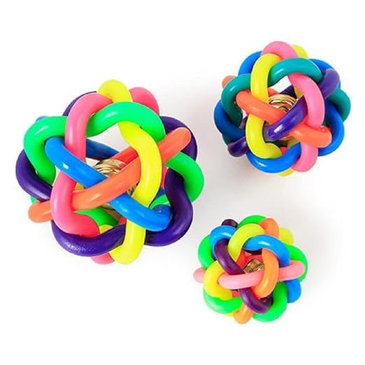 Kspups Dog Squeaky Fetch Toy Colorful Bouncy Rubber Balls With Bell For Small, Medium And Large Dogs (Pack Of 1)