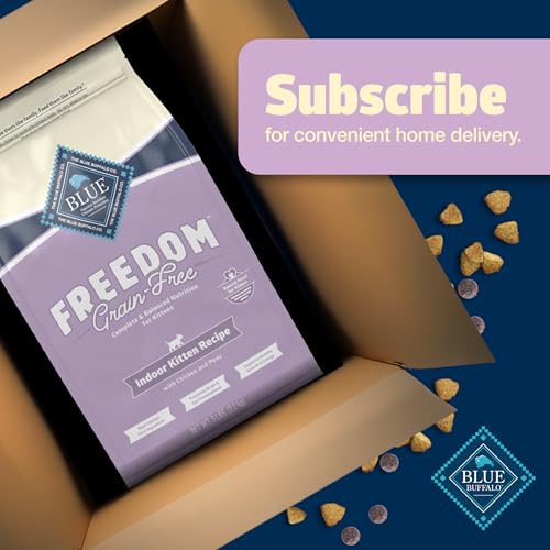 Blue Buffalo Freedom Grain-Free Indoor Dry Kitten Food with DHA, Complete & Balanced Nutrition for Kittens, Chicken Recipe, 5-lb