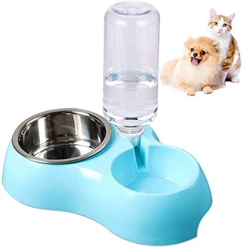 Xibo Pet Feeder Bowl Detachable Stainless Steel Bowl For Dog With NonSlip No Spill Base, Pets Food Bowl With Automatic Water Fe