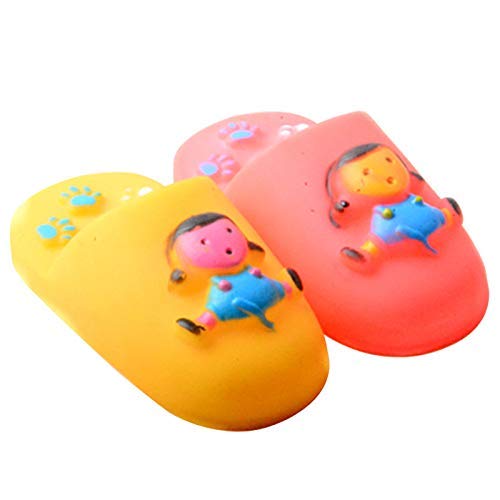 Pet Guard Puppy Slipper Toy Cartoon Paw Slipper Dog Toy Pet Squeaky Toy Dog Teething Toy Dog Squeaky Toy Dog Chew Toy Multicolor