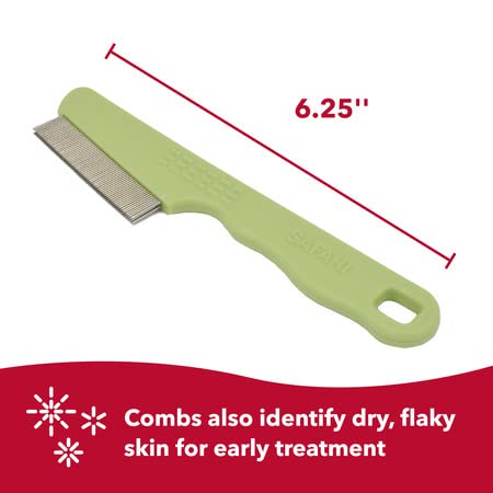 Coastal Pet Safari Double Row Comb - Helps Dry Skin - For Flea Prevention And Detection In Pets With Short And Long Hair