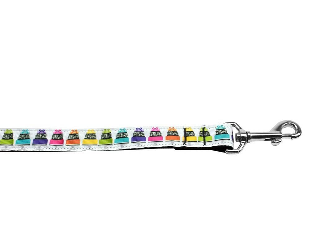 Pet Dog & Cat Nylon Collar or Leash, "Have Your Cake" 1" w x 6 ft. leash