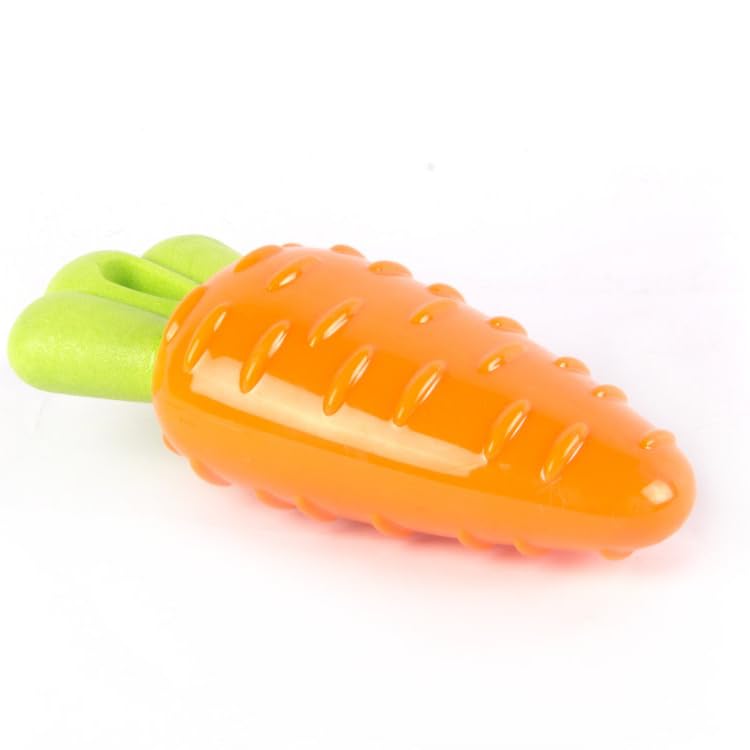 The Pets Company Squeaky Carrot Fruit Dog Toy | Puppy Teething Chewing Toy