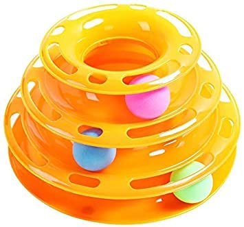 Dog Trust Cat Toy 3 Level Towers Of Circle Track Roller With Moving Balls Interactive Play Toy For Kitten And Cat