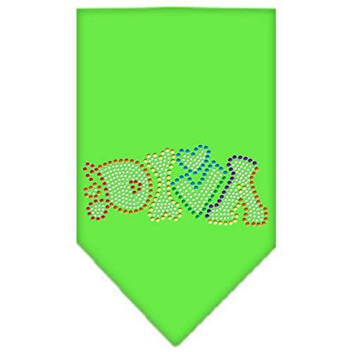Mirage Pet Products 67-98 LGLMG Technicolor Diva Rhinestone Lime Green Print Bandana, Large