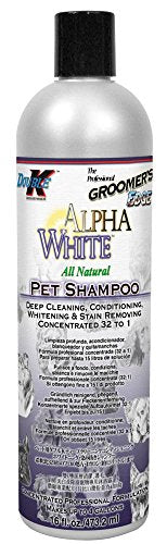 Groomer's Edge Alpha White Pet Shampoo - 16 oz - Deep Cleansing Formula for Brightening White Fur