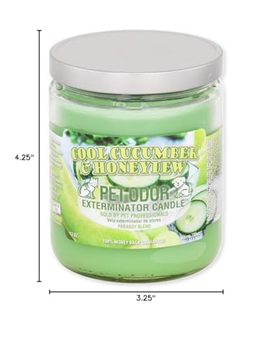 Pet Odor Exterminator Candle 13oz jar, Cool Cucumber & Honeydew