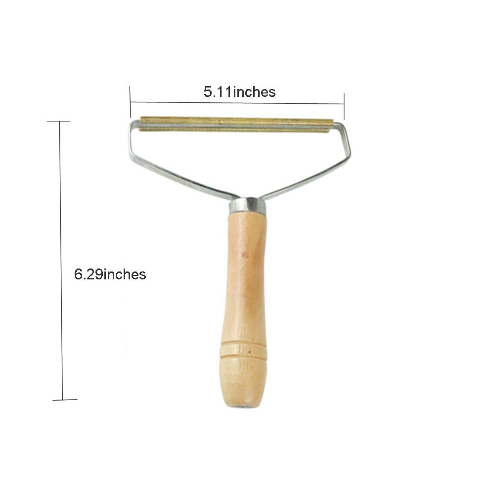 Daifuqihua Carpet Pet Hair Remover, Portable Spark Lint Roller With Wooden Handle, Carpet Pile Brush With Double Sided Metal Scraper Suits Indoor Carpet, Pet Hair, Car Carpet,1 Pc