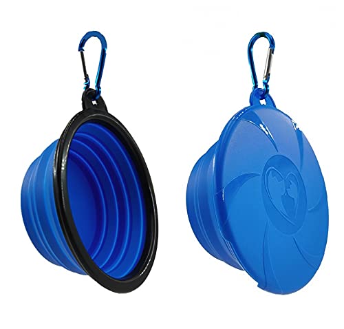 Kutkut Collapsible Dog Bowl | Portable Dog Bowl With Lid | Foldable Pet Travel Dog Bowls For Walking, Traveling, Hiking Foldable
