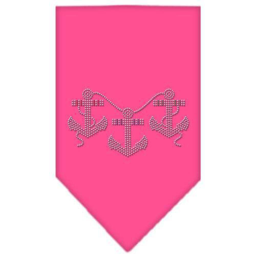 Mirage Pet Products Anchors Rhinestone Bandana, Large, White