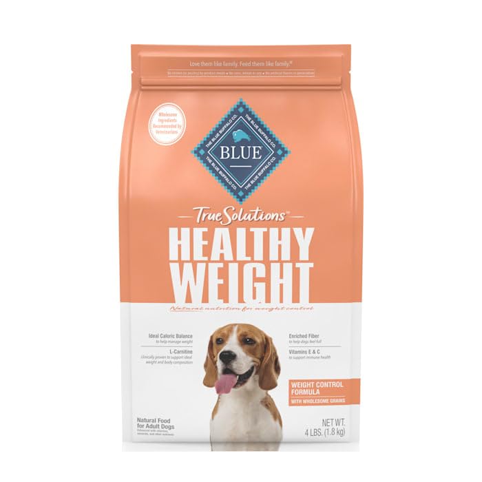 Blue Buffalo True Solutions Weight Control Natural Dry Dog Food for Adult Dogs, Chicken, 4-lb. Bag