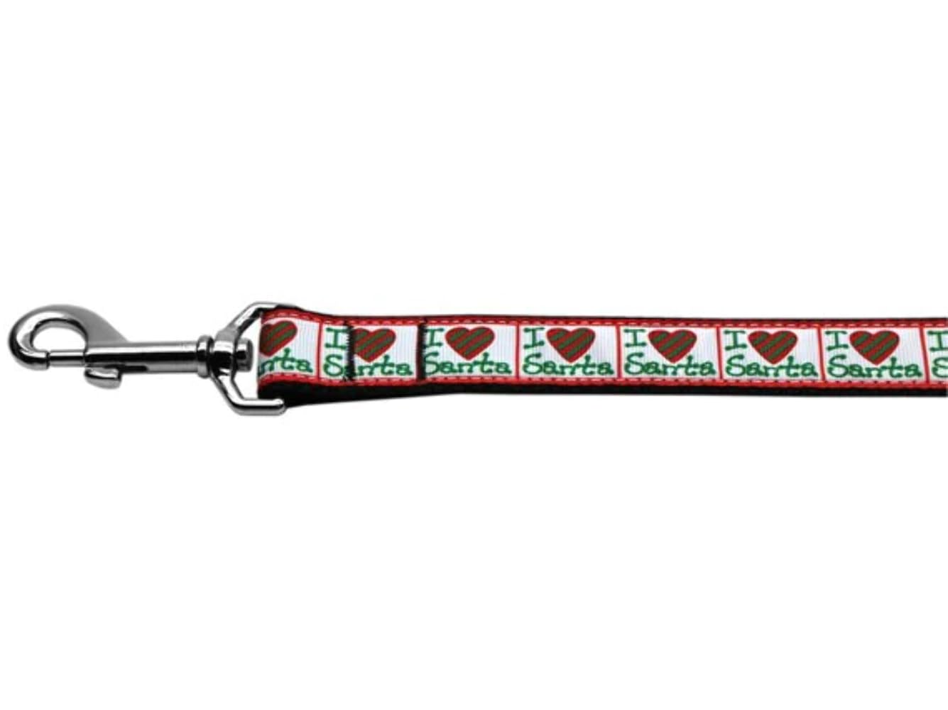Christmas Pet Dog & Cat Nylon Collar or Leash, "I Heart Santa" 5/8" w x 4 ft. leash